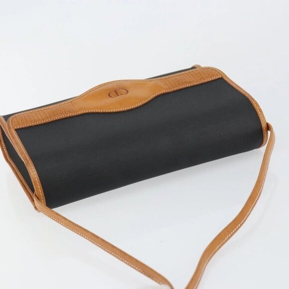 Christian Dior Shoulder Bag Leather Black Gold Auth - Picture 6 of 15